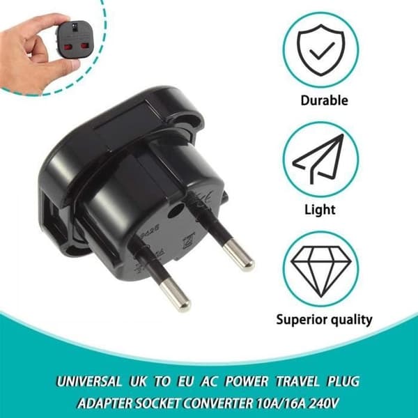Universal UK til EU AC strømadapter stikkontakt konverter 10A - 16A 240V