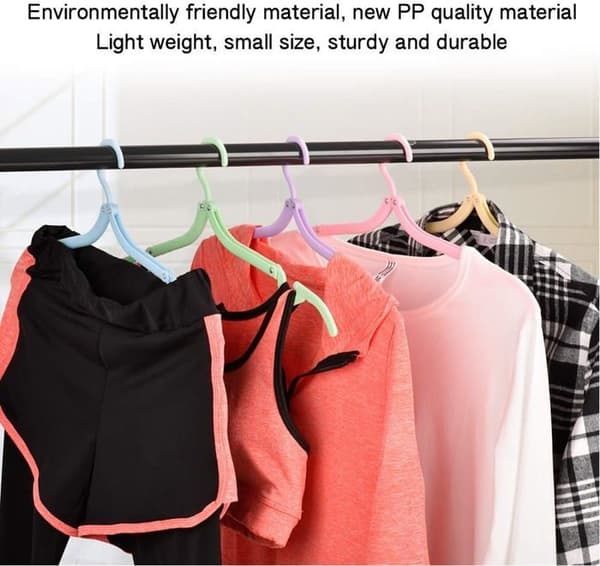 Sæt med 10 foldbare plastikbøjler til rejser og camping