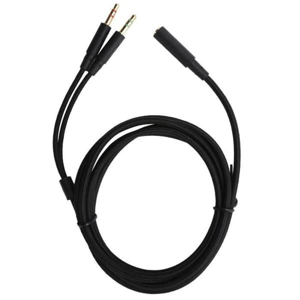 Tbest lydadapterkabel 2-i-1 hodetelefonlydkabeladapter passer til Kingston HyperX Cloud Stinger / Cloud Mix /