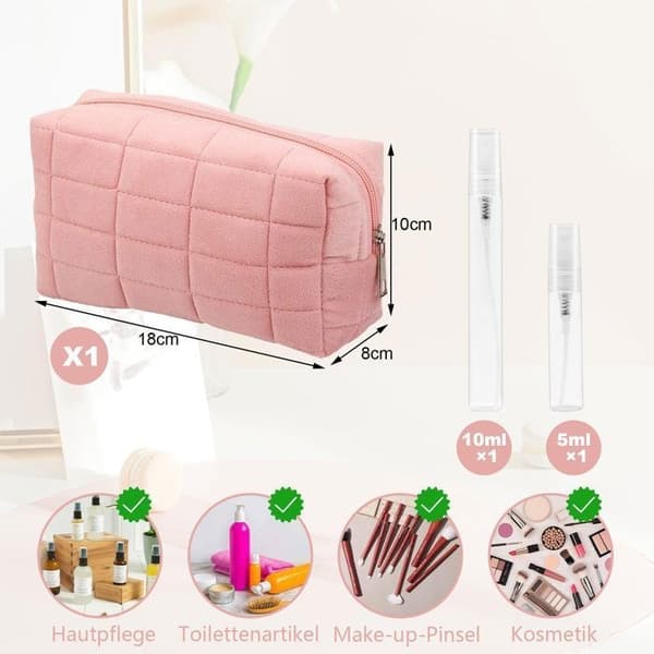 Makeuptaske, plys makeuptaske, makeuptaske, makeuptaske, blå