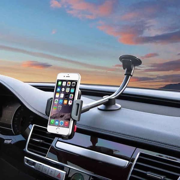 Universell bilholder, lang arm for frontrute, kompatibel med iPhone