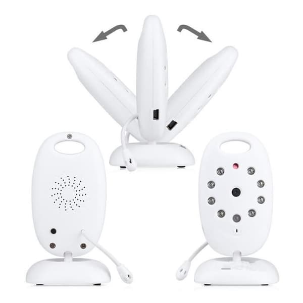 Trådløs videobabymonitor med temperatursensor/nattsyn 2,4" LCD-skjerm overvåking hvit TU2