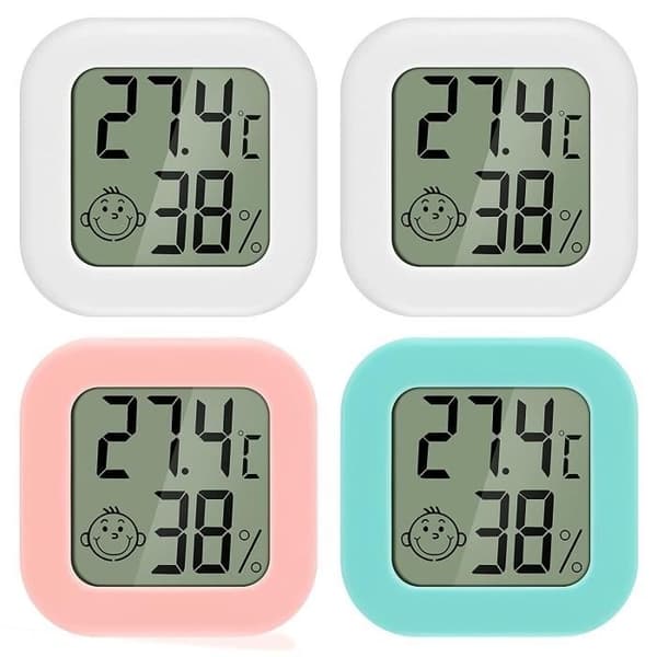 Mini inomhustermometer, 4 delar högprecisionshygrometer för inomhusbruk, ℃-℉ omkopplingsbar.