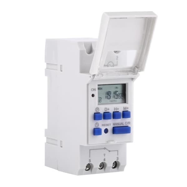 YOSOO Programmerbar Timer Digital Display Tidsafbryder Ugentlig Programmerbar Elektronisk Timer (AC220V)