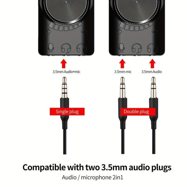 USB 7.1 Surround-lydkort, DSP-forsterker, lydadapter for PC og smarttelefon - Plug & Play