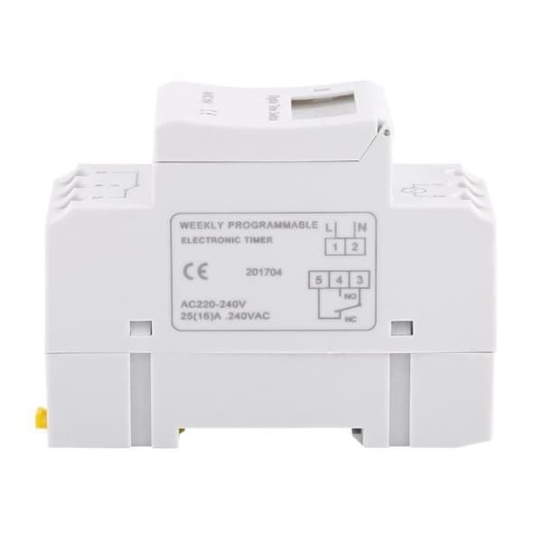 (Hvid) Elektronisk ugentlig timer - CHE - AC220V timer - LCD - 16 tænd/sluk-knapper