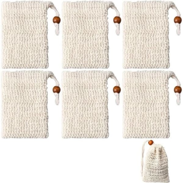 Sæbepose - Uspecificeret - 6 stk. - Sisal - Bomuld - Hør