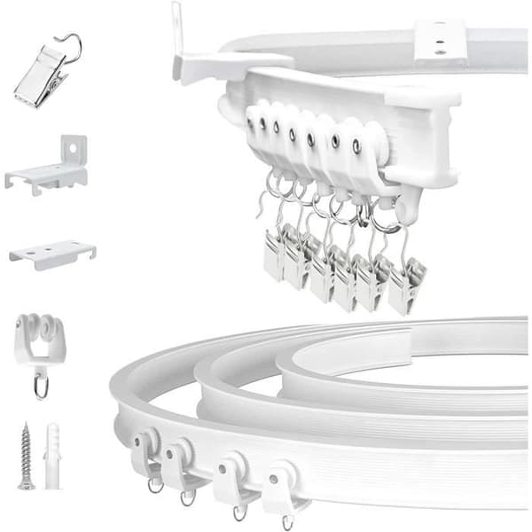 (Vit) Gardinstång - LECOO - 3 meter - Flexibel - Robust - Vit