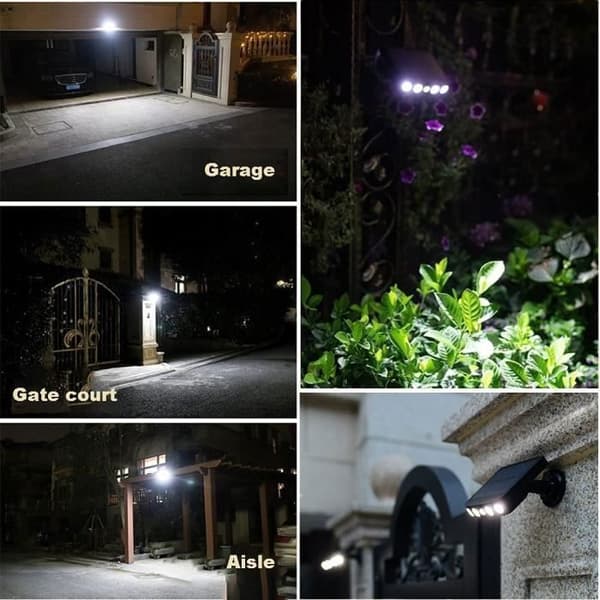 Udendørs solcellelampe, [1 stk.] Udendørs solcellelampe med bevægelsessensor