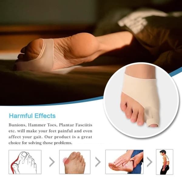 (Hudfarge) Hallux valgus-korrigerende ortose tåskillere for hammertær