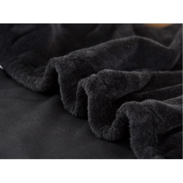 Trekk til fløyelssofa, 3-seter, 190-230 cm, elastisk spandex, tykt sofatrekk, svart