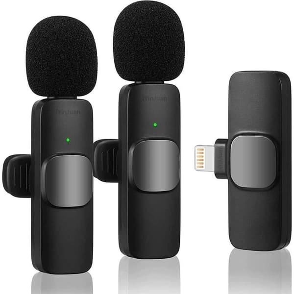 Trådløs lavaliermikrofon til iPhone iPad, Plug and Play-mikrofon, automatisk forbindelse og smart støjreduktion