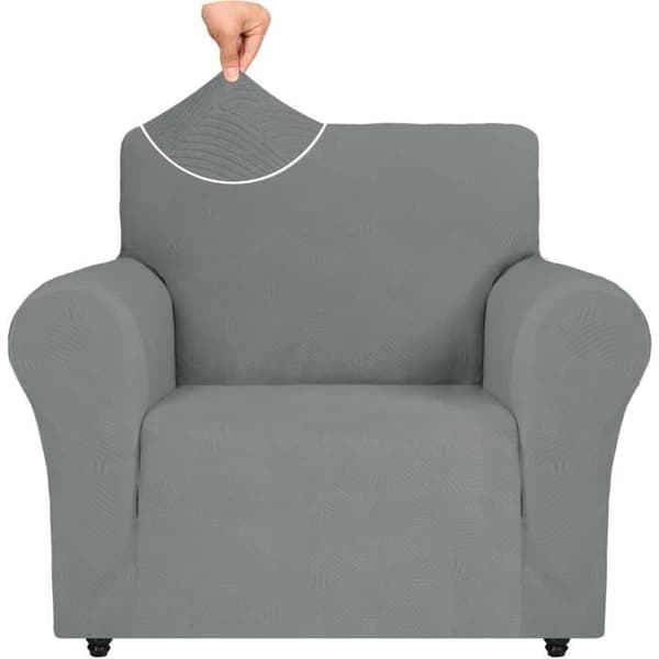 (Ljusgrå) Stretchfåtöljöverdrag - Märke - Modell - Grå - Enfärgad - Rektangulär
