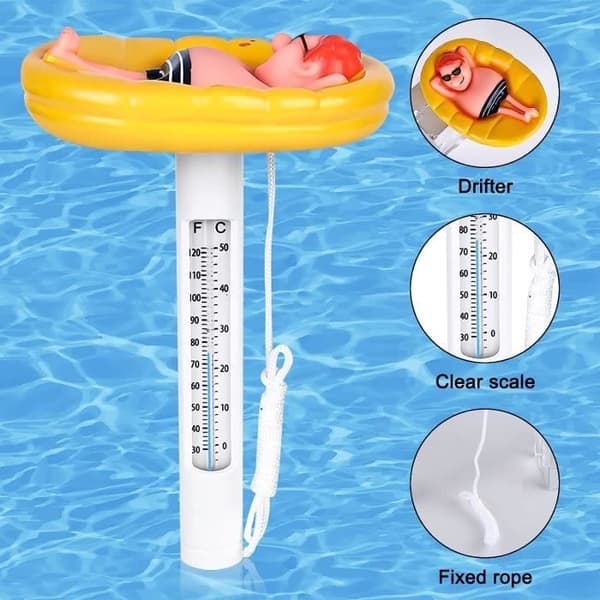 Pooltermometer - PVC af høj kvalitet - Flydende - Hvid