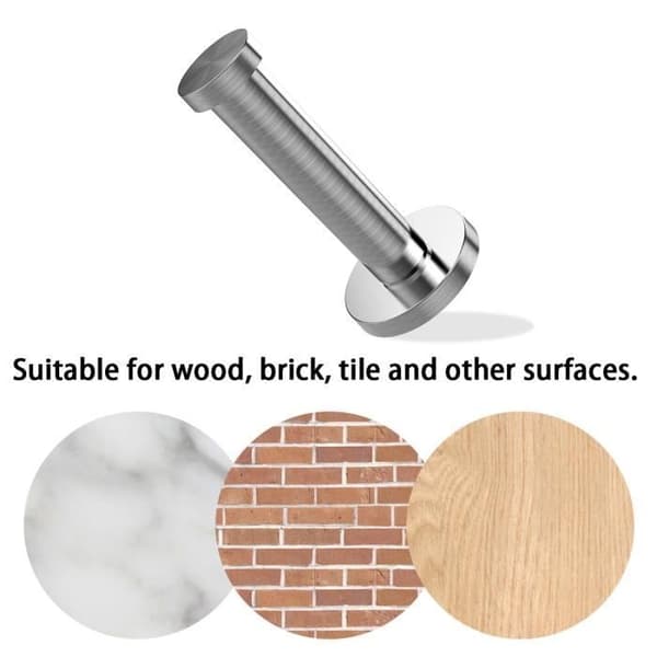 (Grå) Vægkroge - Dexnor - Sæt med 6 - Rustfrit stål - Grå - Elegant design