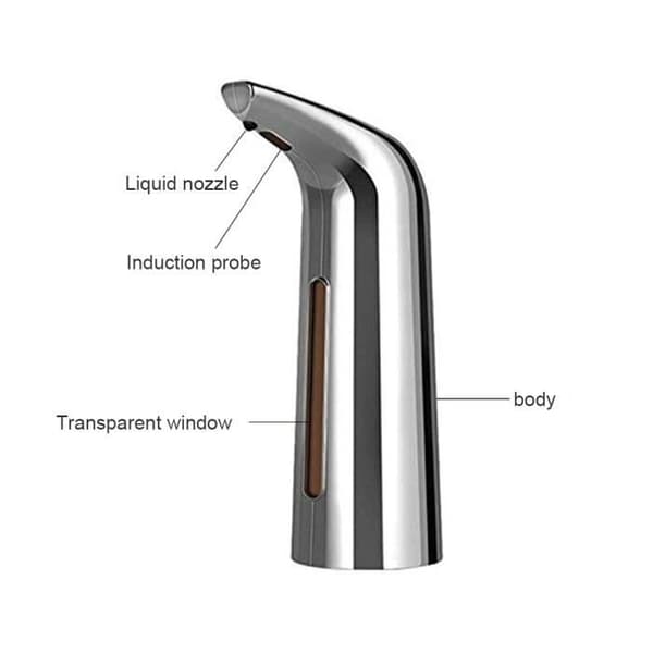 (Sølv) SALUTUYA Smart Sensor Sæbedispenser, 400ml Automatisk Sæbedispenser, Natbordsdekorationsdispenser, Sølv