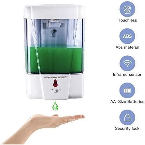 (Vit) Automatisk beröringsfri tvålpump - IR - 700ML - Vit
