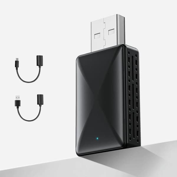 1 trådløs Carplay-adapter - PRUMYA - Hurtig og stabil forbindelse - Bluetooth og WiFi - Plug & Play