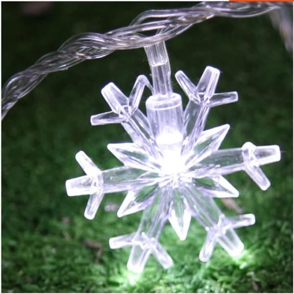 (Hvit) 10 meter 100 LED julelys snøfnugglampe