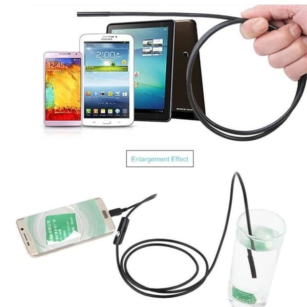 LED 7 mm linse vanntett kamerafokus endoskop Android mini USB-kabel 1,5 m