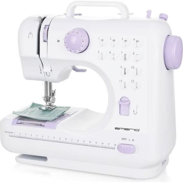 Symaskin - EMERIO - SEW-121820 - 12 programmer - Trådkutter - Forenklet itræer