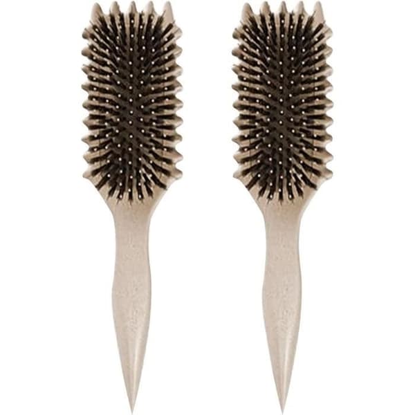 Bounce Curl Brush, vildsvinehårbørste Stylingbørste til udredning, formning og definition af krøller