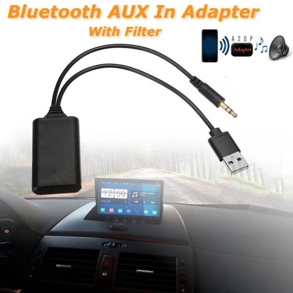(Svart) Bil Bluetooth-modul Trådløs Musikkadapter Aux-mottaker Aux-lyd USB 3,5 mm Jack For BMW E90 E91 E92 E93