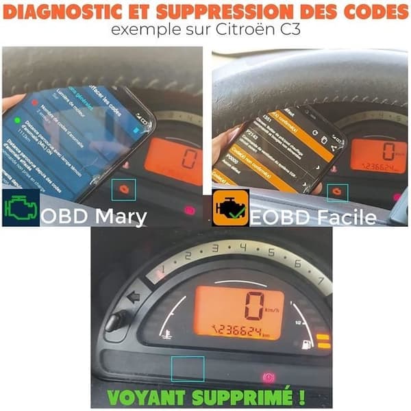 OBD2 WiFi + Fransk Support 7/7 - LÆSER OG SLETTER FEJLKODER! Alle Køretøjer - WiFi Android IPHONE - Fransk Sælger