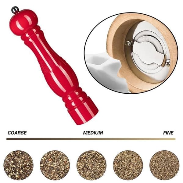 (Röd) Pepparkvarn - 25 cm - Bokträ - Röd - Manuell