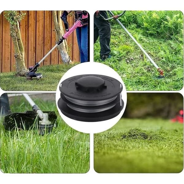 (Sort) 4-pak trådspoler kompatible med Einhell GC-ET 4530, 10m, 2mm, strimmerspoler til Einhell 3405685