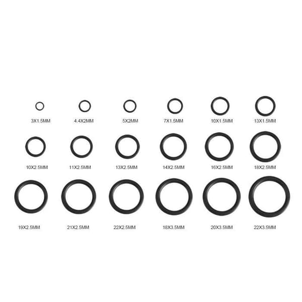 (Sort) Gummi O-ringe Assorteringssæt - Sort - O-ring Skive - Hydraulisk VVS