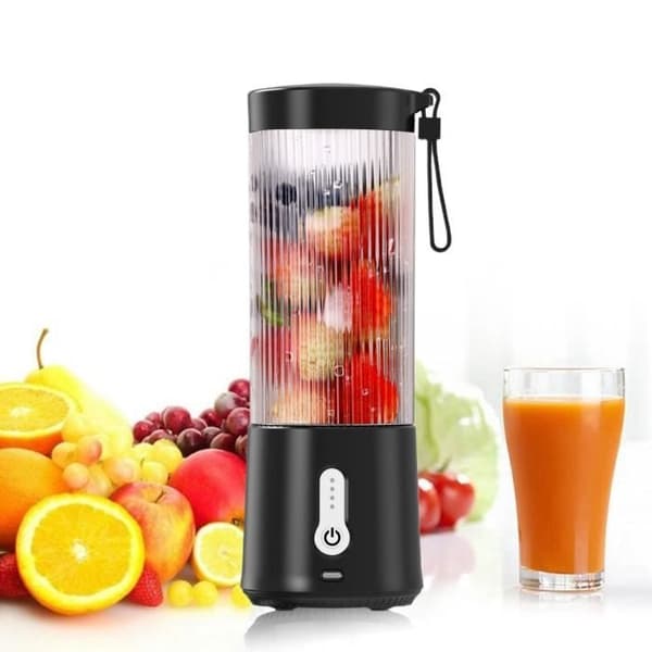 (Sort) Elektrisk Juicer - WIRLSWEAL - Mini Bærbar - 500ml - USB Opladning - Sort