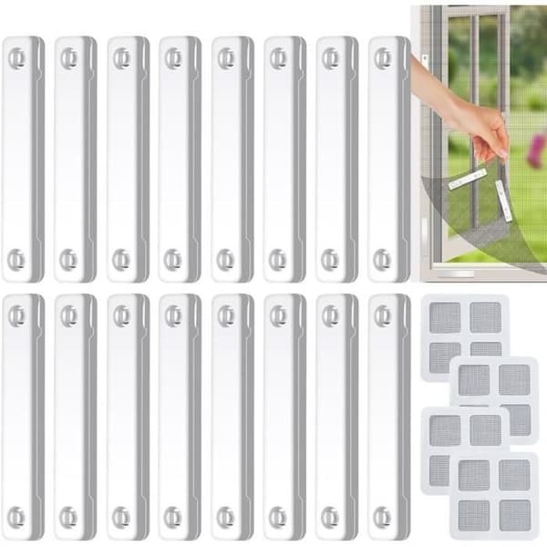 16 stk. vinduesmagneter - inklusive 4 reparationslapper - uden boring -