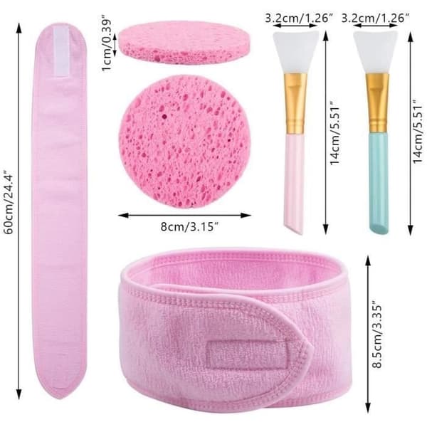 (Hvid, Sort, Pink) Makeup-pandebånd til kvinder - MAKE-UP - Sæt med 3 - Blød og elastisk frotté