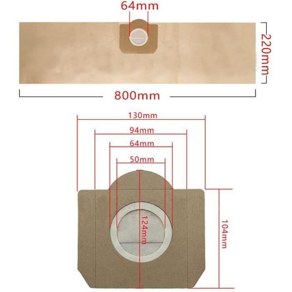 (Harmaa) 8 kpl yleispölynimurin pusseja Karcher A2204 WD3300 MV3-17