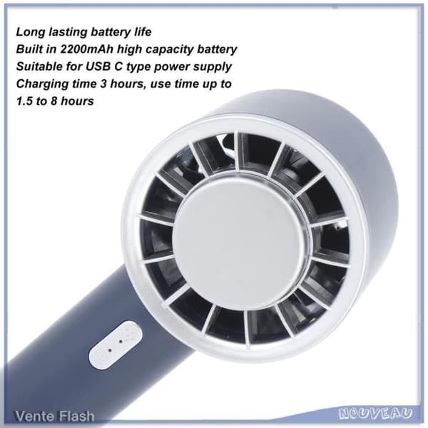 VGEBY Mini Bærbar USB Genopladelig Ventilator