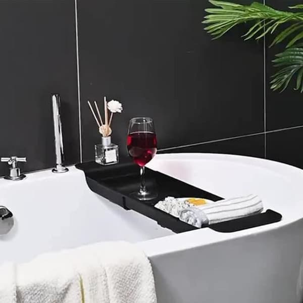 Badekarbro for justerbart badekar, uttrekkbart badekarbrett i plastbadekar, uttrekkbart badekarbrett