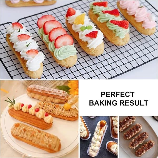 Set med 2 silikonformar, financier-form, éclairform, mini-stockform, silikonform med 8 håligheter,