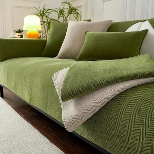(Grått) Sofatrekk - ELLERS - Chevron Chenille - Grå - 70x150 cm - Maskinvaskbar