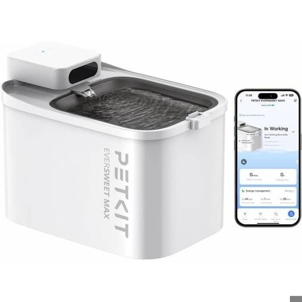 (Sort) Petkit Eversweet Max Smart Vandfontæne - Sort - Indendørs - 83 dages batterilevetid