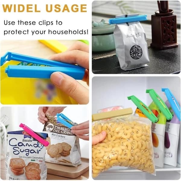 20 stk. poseclips til madvarer, poseforseglingsclips til madvarer, farverige plastikposeclips, poseforseglingsclips