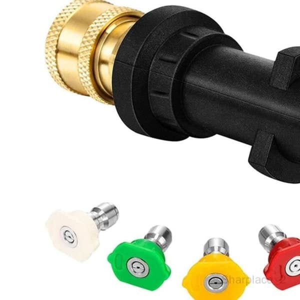 (Sort) 2000 PSI 1/4 tommer messing højtryksrenseradapter til K2 K3 K4 K5 K6 K7 sort