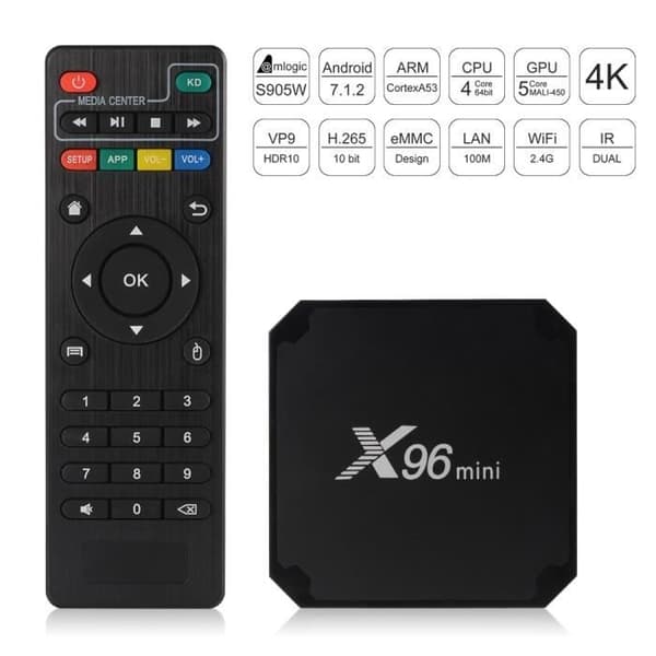 Android TV -boksi - XCSOURCE - X96 Mini - 4K HD - 2 Gt RAM - 16 Gt ROM ...
