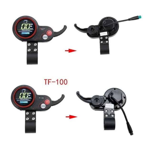 Farve 6-benet LCD-accelerationsinstrumentdisplay TF-100 til Kugoo M4 elektrisk scooter, tilbehør