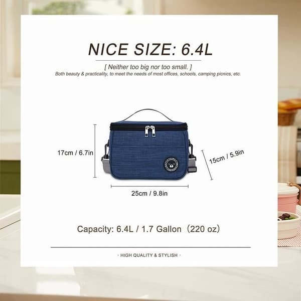 (Blå) Kylväska - Ej specificerad - Förtjockad modell - 6,4L - Bättre värmeisolering - Elegant