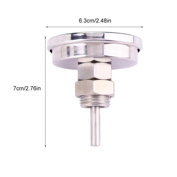 Rustfrit stål ovntermometer BBQ grill rygertermometer med måler 0-120°C