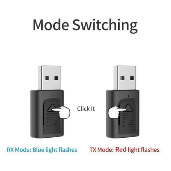 USB Bluetooth V5.0 Mini-adapter 4-i-1 trådløs dongle for PC