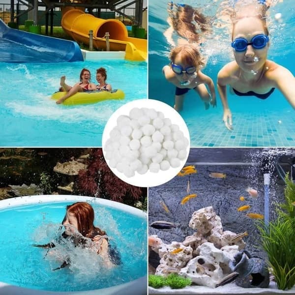 1400g poolfilterbollar, poolfilterbollar, återanvändbara filterbollar