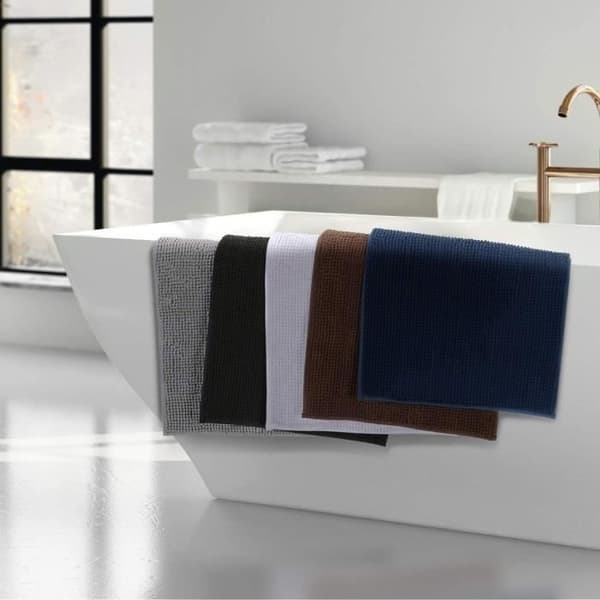 Skridsikker absorberende bademåtte 60 cm x 40 cm Chenille mikrofiber brusemåtte til badeværelset,