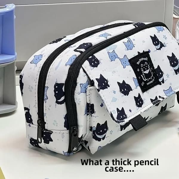 Penal, studentpenal, multifunksjonelt trykk, dobbelt lag, høy estetikk, hvit,